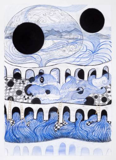 Original Expressionism Water Drawings by Jacolien de Jong