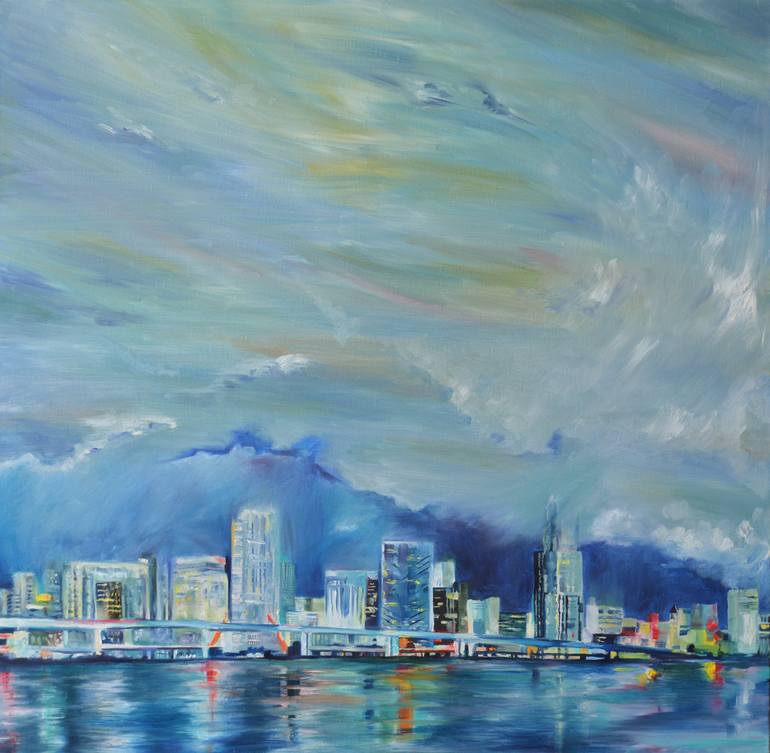 Blue Miami Painting by Ksenia VanderHoff | Saatchi Art