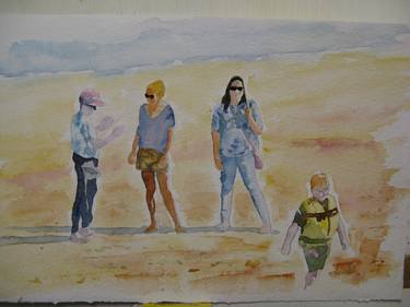 Print of Figurative Beach Paintings by Phil Archer