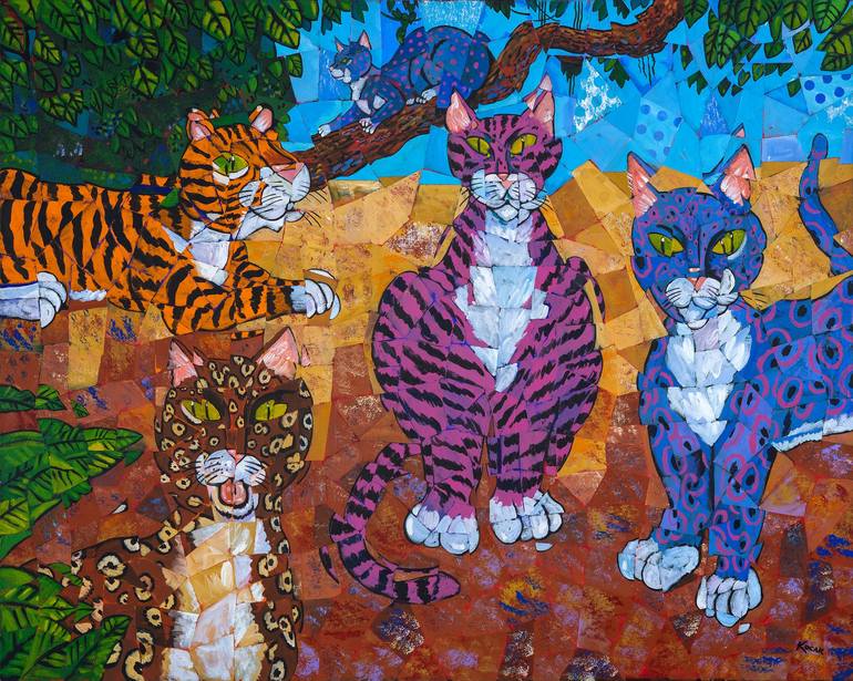 Jungle Cats Painting by George Kocar | Saatchi Art Jungle Cats Painting by George Kocar | Saatchi Art