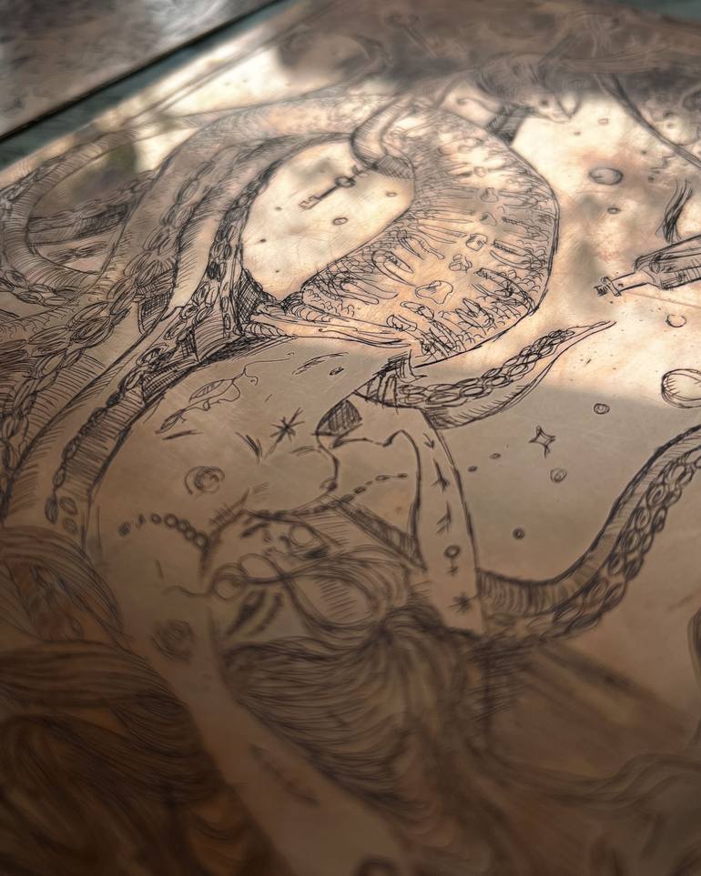 Original Surrealism Classical Mythology Printmaking by Karolina Skorek