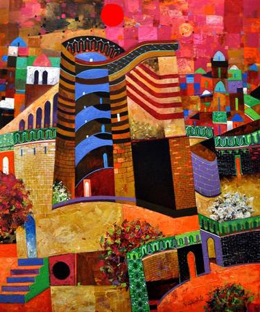 Print of Abstract Architecture Paintings by Vugar Ali