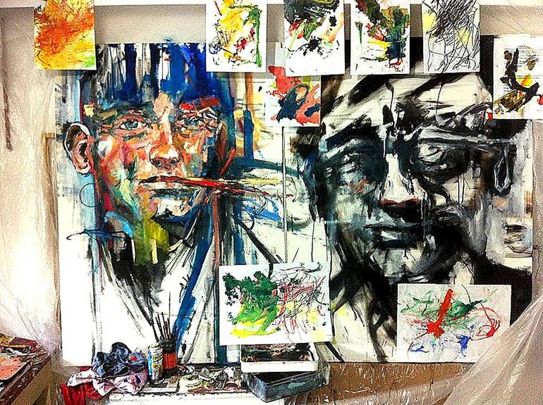 Scarlet portraits Painting by Massimo Damico | Saatchi Art
