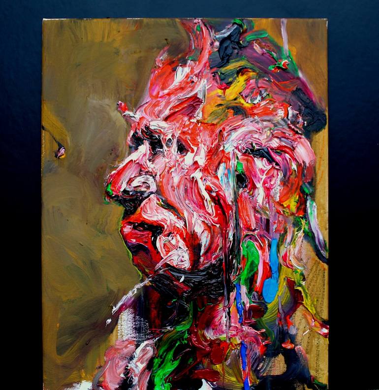 Original Expressionism Portrait Painting by Massimo Damico