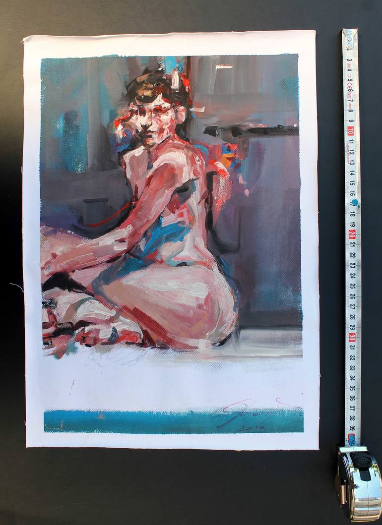 Original Expressionism Nude Painting by Massimo Damico
