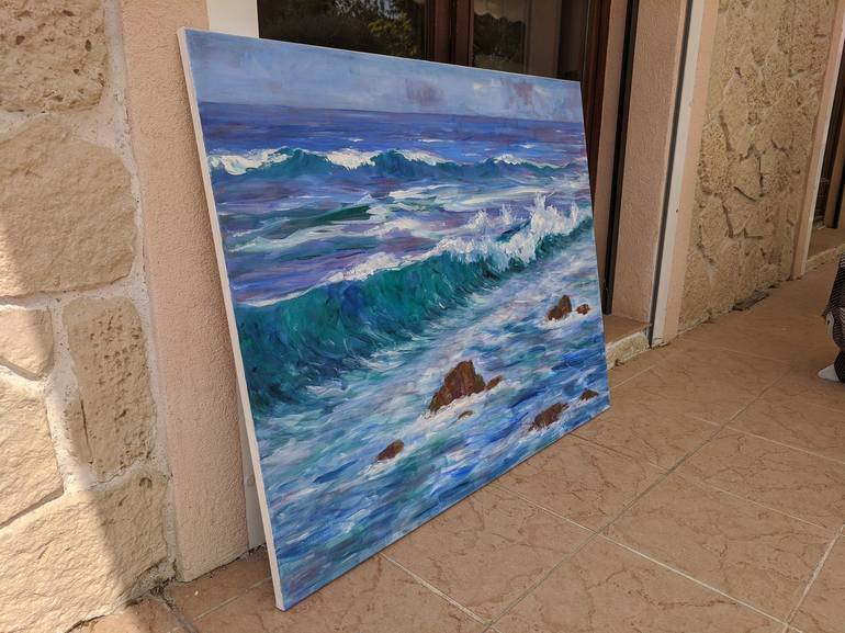 Original Expressionism Seascape Painting by Sylvie Carter
