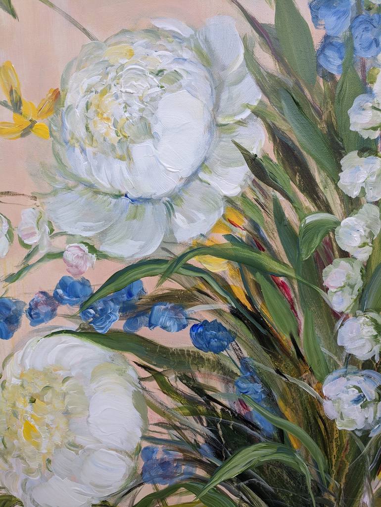 Original Expressionism Floral Painting by Sylvie Carter