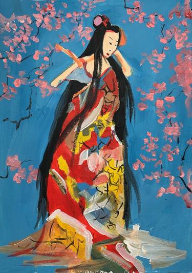 traditional japanese paintings of women