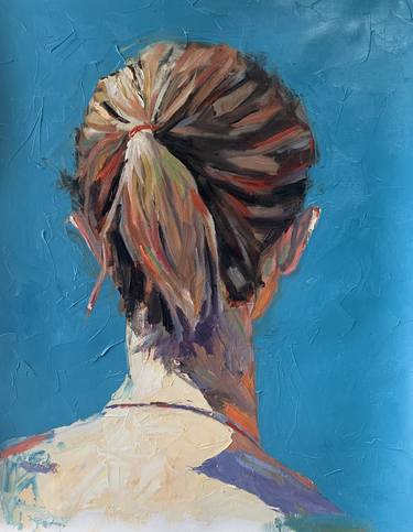 LOOKING BACK. N2. PORTRAIT. PALETTE KNIFE, IMPASTO. thumb