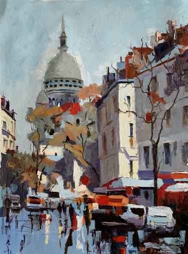 Paris. Monmartre. France. Original cityscape oil painting.#2 thumb