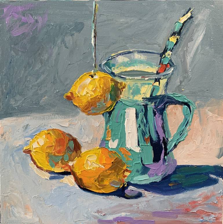 Still life. Artist paint brushes. Painting by Vita Schagen