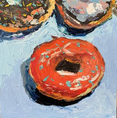 Donuts. Still life Original oil painting. thumb