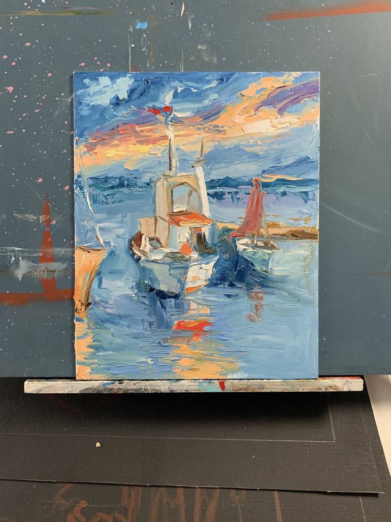 Original Yacht Painting by Vita Schagen