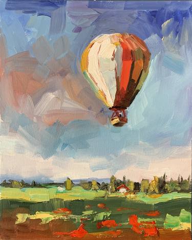 Landscape with air balloon thumb
