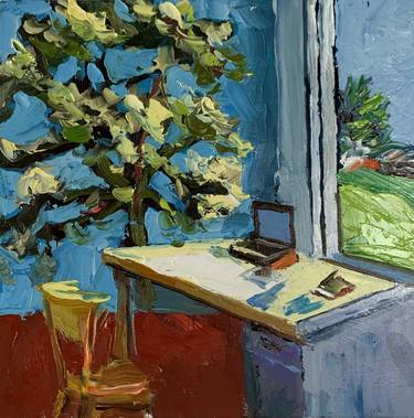 Interior, room with olive tree. Inspired by Van Gogh. thumb