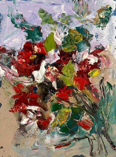 Bouquet of wild abstract flowers. thumb