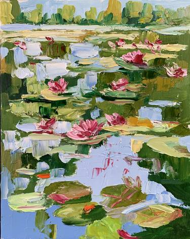 Water Lilly pond Landscape, Lilly pad garden thumb