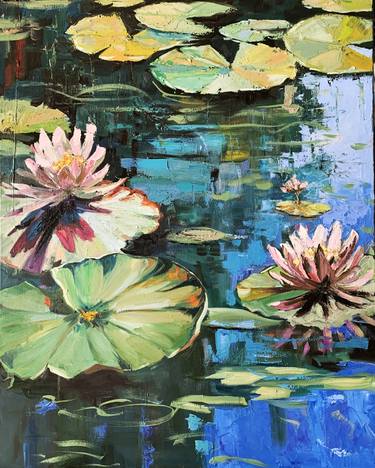 Water Lilly pond Landscape, Lilly pad garden thumb