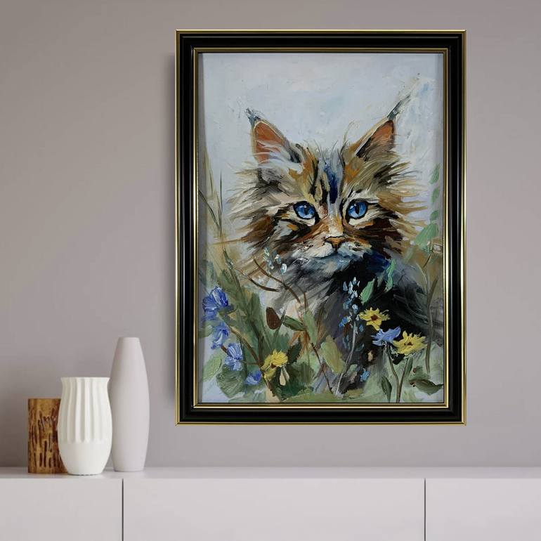Original Contemporary Cats Painting by Vita Schagen