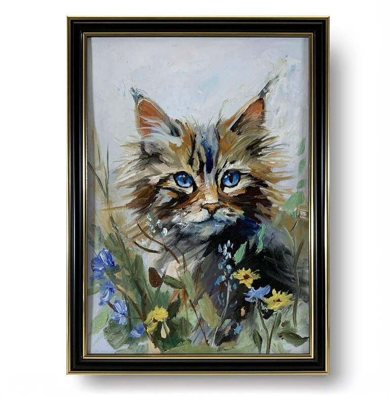 Original Contemporary Cats Painting by Vita Schagen