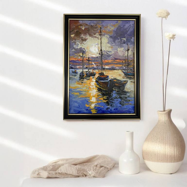 Original Contemporary Boat Painting by Vita Schagen