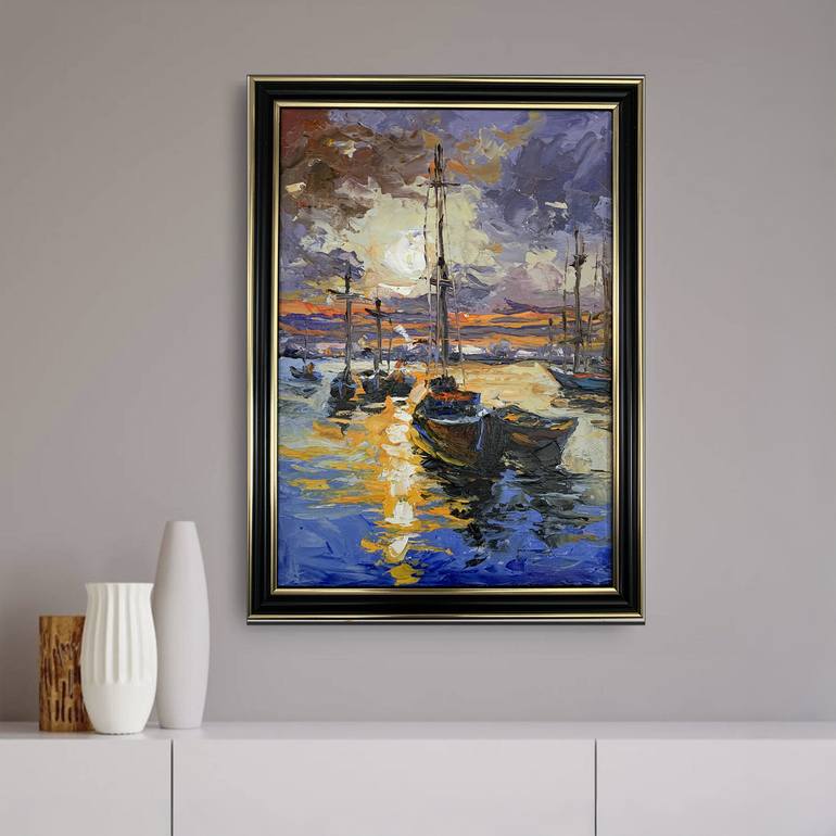 Original Contemporary Boat Painting by Vita Schagen