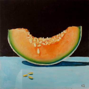 Juicy melon. Still life, 25x25cm thumb