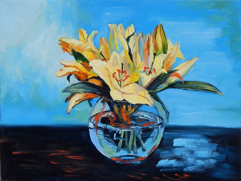 Print of Expressionism Floral Paintings by Vita Schagen