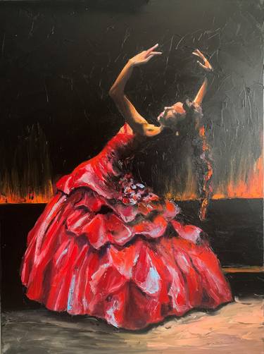 Dancer in a red dress thumb