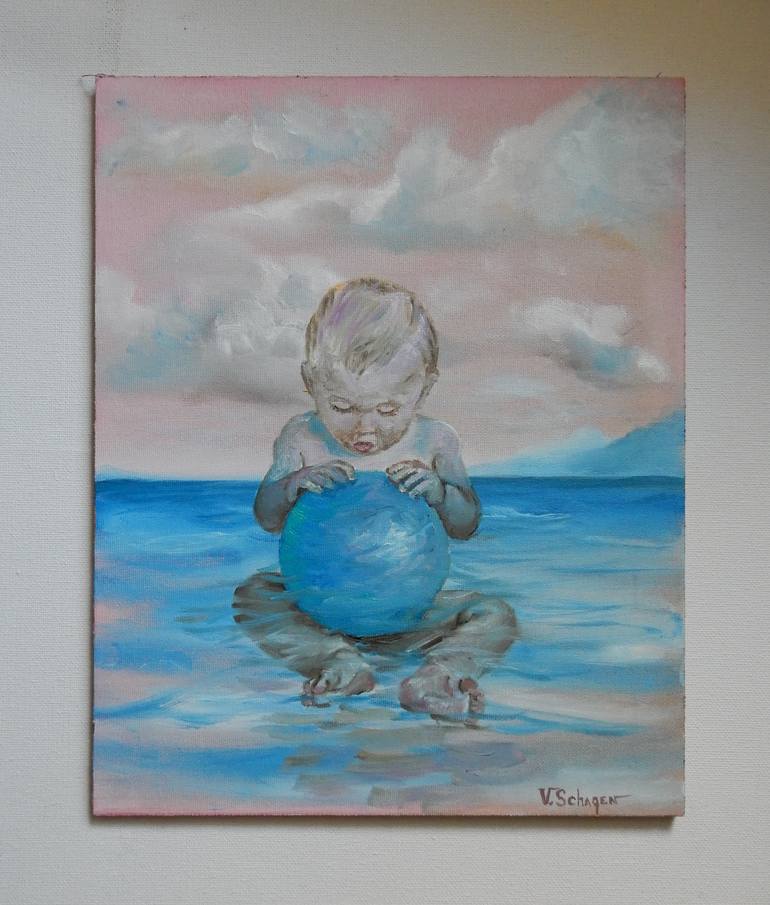 Original Fine Art Children Painting by Vita Schagen