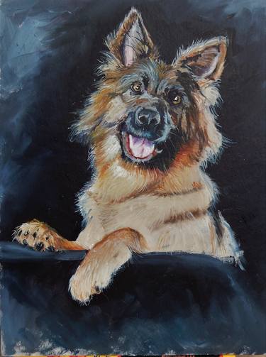 Print of Dogs Paintings by Vita Schagen