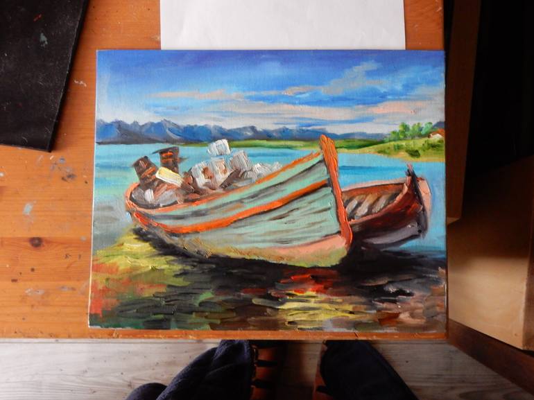 Original Boat Painting by Vita Schagen