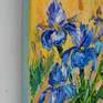 This is one of a kind original oil painting. It was done in oil on canvas.
Irises, flowers. Impasto oil painting. Palette knife, heavy textured art
Let me know if you have any questions! I will be happy to answer.
Thanks for looking!