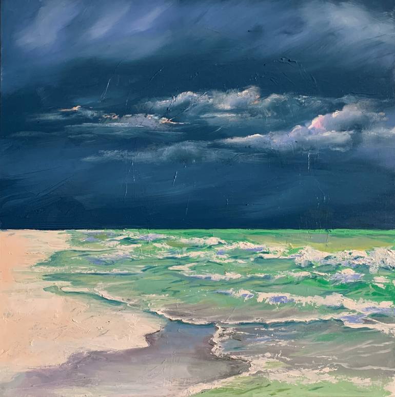 Seascape Dark Sky Painting By Vita Schagen Saatchi Art