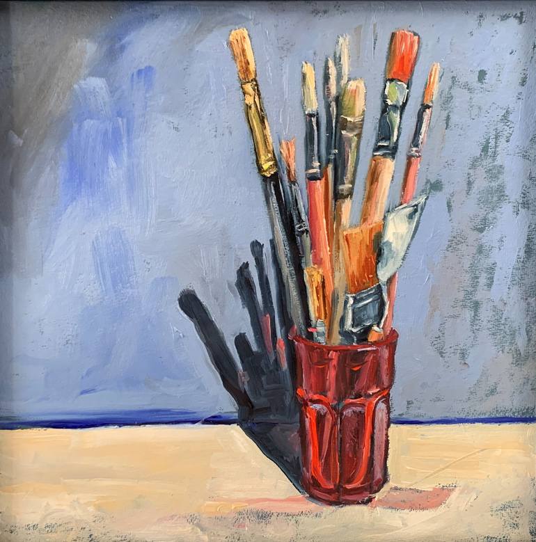 Still life. Artist paint brushes. Painting by Vita Schagen