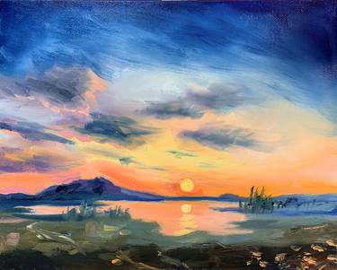 Sunset. Landscape Painting