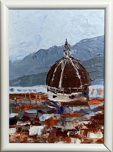 Florence city Italy Original  oil painting of Florence Cathedral. thumb