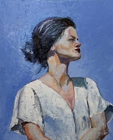 Woman in a white dress. thumb