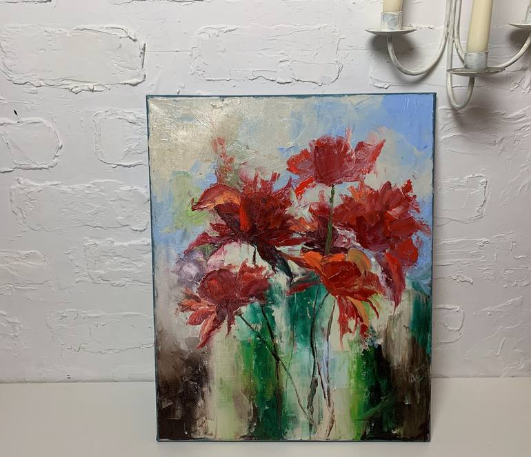 Original Abstract Expressionism Floral Painting by Vita Schagen
