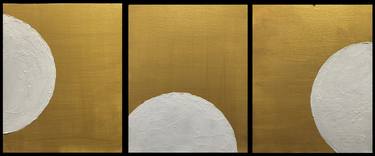 Sun in the desert. Triptych. Abstract minimalism. thumb