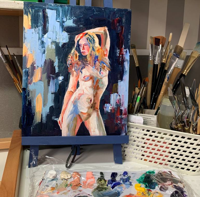 Original Expressionism Nude Painting by Vita Schagen