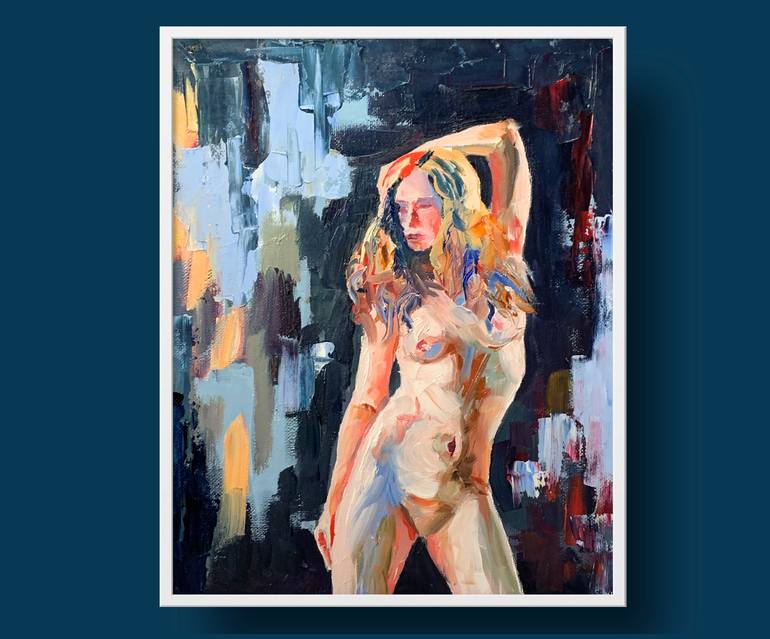 Original Expressionism Nude Painting by Vita Schagen