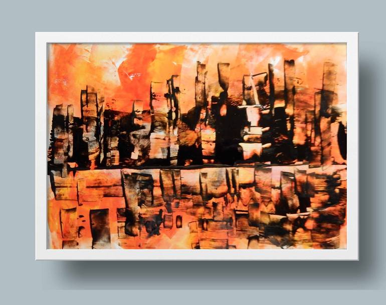 Original Abstract Cities Painting by Vita Schagen