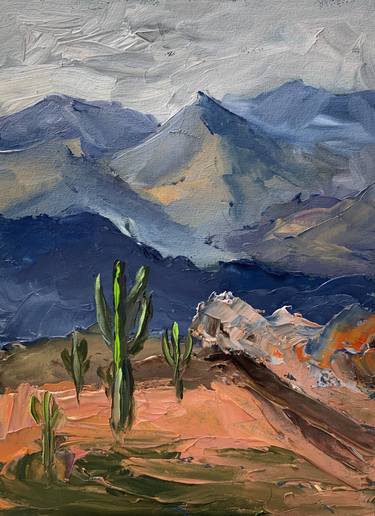 Landscape. Mountains and cacti. thumb