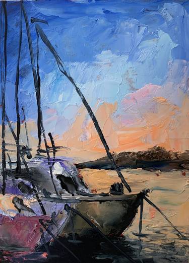 Print of Expressionism Sailboat Paintings by Vita Schagen