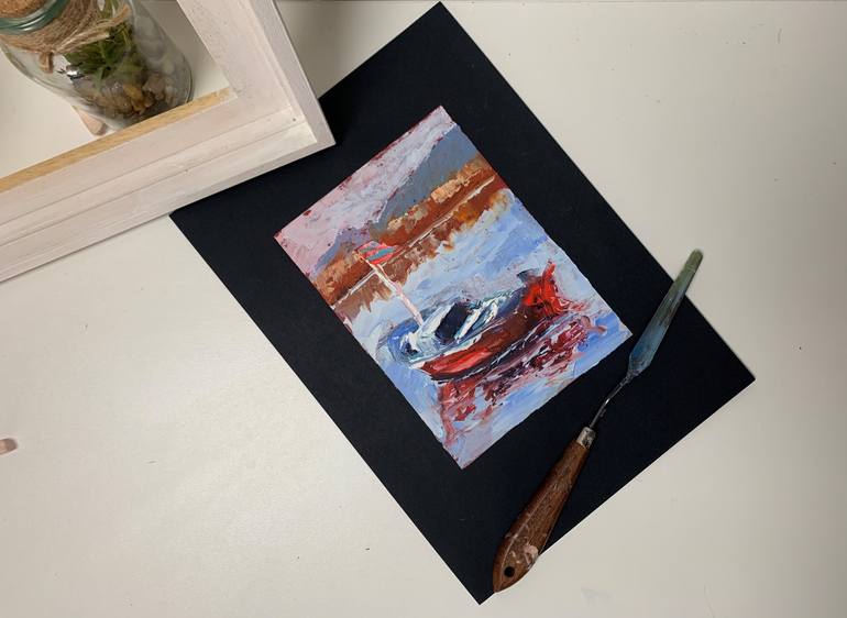 Original Expressionism Sailboat Painting by Vita Schagen