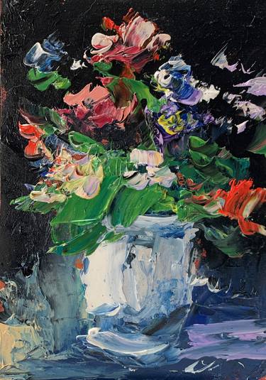 Print of Abstract Expressionism Floral Paintings by Vita Schagen