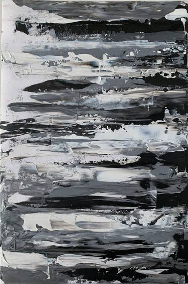 Abstract painting. Black & white. thumb