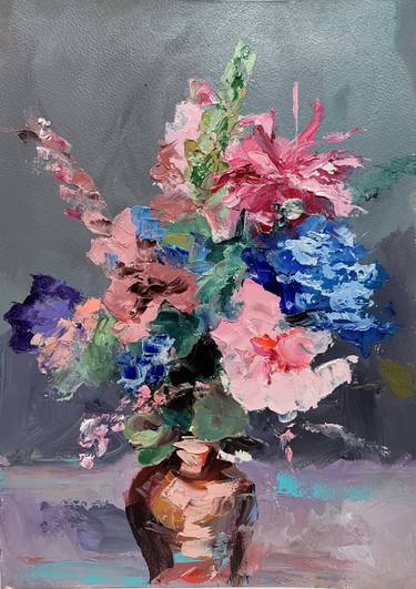 Original Abstract Expressionism Floral Paintings by Vita Schagen