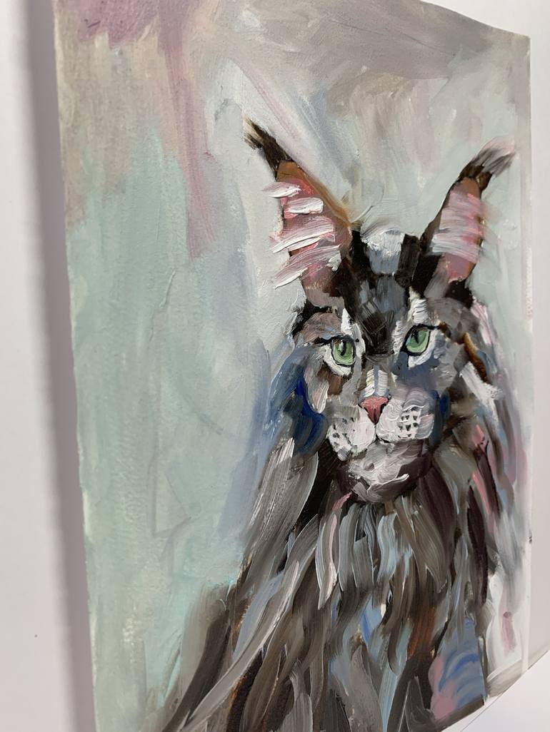 Original Expressionism Cats Painting by Vita Schagen